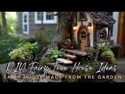 DIY Fairy Tree House Using Natural Materials: Fairy House Made From The Garden!