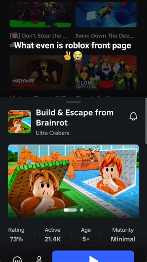 why is the roblox front page like that ✌️😭 #memes #roblox