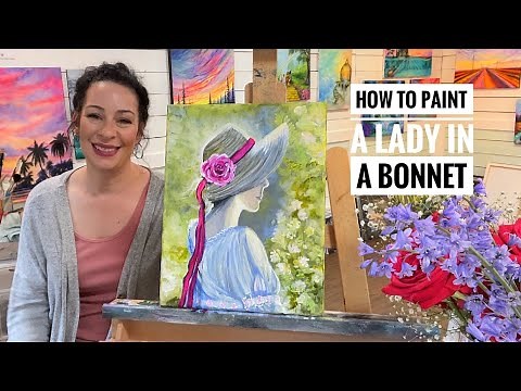 How to Paint Lady In A Bonnet 🌹 acrylic painting tutorial