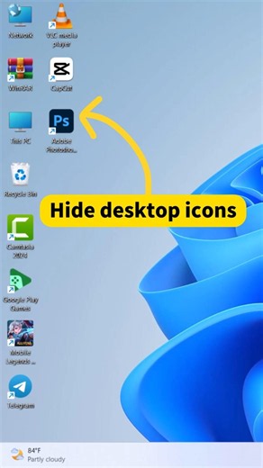How to hide desktop icons in Windows 11 #shortvideo #tech#windows