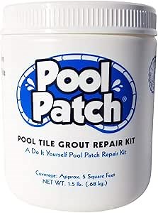 Pool Patch White Pool Tile Grout Repair Kit, 1.5-Pound, White