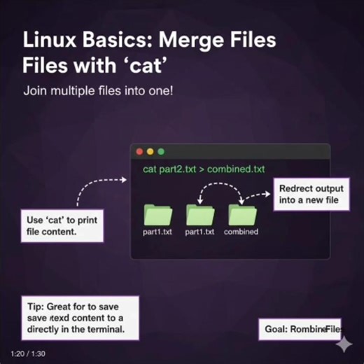 day 7 cat command #linuxcommandlinetutorial #learnlinux #linuxcourse
