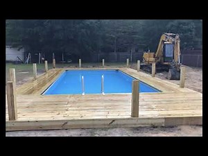 Intex 16 x 32 pool setup with deck--short version