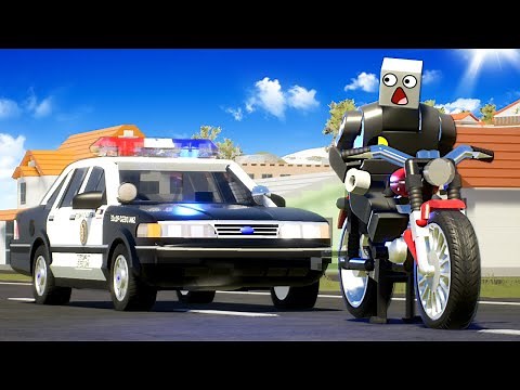 LEGO POLICE CHASE ON MOTORCYCLE! (Brick Rigs)