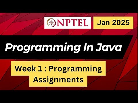 NPTEL Programming In Java Week 1 Programming Assignment Answers Solution | 2025 Jan | Swayam