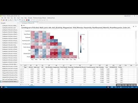 Creating Correlograms (correlation plots) in Minitab 21