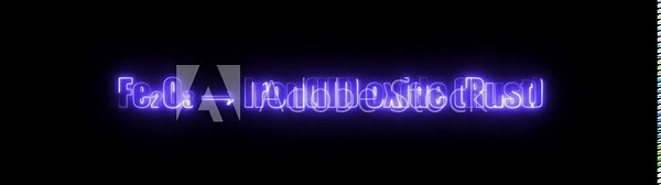 Fe2 O3 Chemical Formula to Iron I Oxide Rust Neon Glow Text Fe2O3 iron oxide