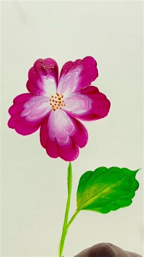 Easy way to paint flower with acrylic paint🌺 #flower #painting #acrylicpainting #easyart #relaxing