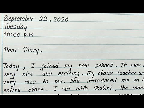Diary entry writing how to write in english