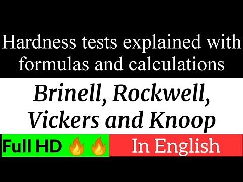 Hardness tests (Brinell, Rockwell, Vickers & Knoop) explained along with formulas & calculations