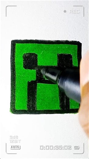 Drawing Creeper in 40Sec (Minecraft)