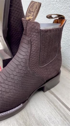 MENS COWBOY Boots BROWN Nubuck Snake Skin Square Toe Half Boots Boutines Python Chelsea - Etsy