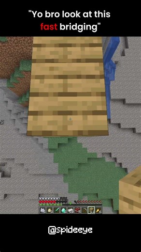 Watch me bridge faster than you #minecraft #shorts