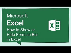 How to Show or Hide Formula Bar in Excel