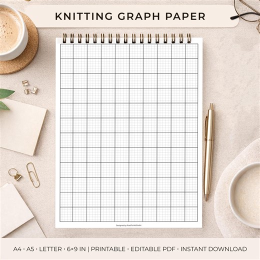 Knitting Graph Paper | Stitch Chart Design (pdf, Ai, Eps, Jpg Files) - Etsy