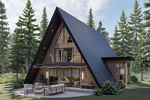 A Frame Plan - 2,007 Square Feet, 2 Bedrooms, 2 Bathrooms | Floor Plan #963-00659 | America's Best House Plans