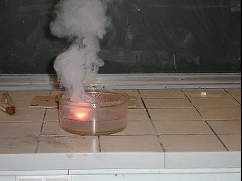 Réaction de l'eau avec le lithium