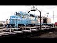 Ex-Amtrak SDP40F DYRX 644 Turns On Turntable (HD)