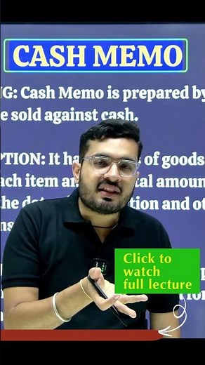 Cash Memo || Class 11 Accounts Chapter- 7 Origin of Transactions: Source Documents & Vouchers