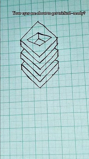 Easy 3D Drawing on Graph Paper Tutorial | Mind-Blowing Optical Illusion