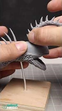 Alien Xenomorph + Anglerfish Mashup! 🐟👽 | Polymer Clay Miniature #Shorts