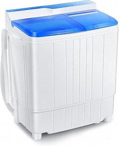 Giantex Portable Washing Machine, Twin Tub Washer and Dryer Combo, 13lbs Compact Mini Laundry Clothes Washer, Built-in Drain Pump, Semi-Automatic Wash and Spin Cycle for Apartment Dorm Camping RV
