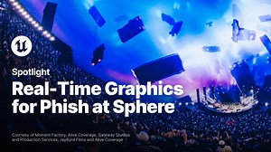 28K views · 293 reactions | Real-time graphics meet virtuoso improv for Phish at Sphere  Explore how taking a video game approach made it possible to deliver immersive visuals that followed Phish’s musical improv in real time for four musically and visually unique shows at Sphere: https://epic.gm/moment-factory-live-concert-for-phish-at-sphere | Unreal Engine | Facebook