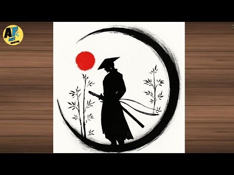 Very easy circle drawing |How to Draw a Samurai Step by Step | Easy Anime Samurai Drawing Tutorial