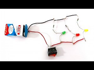 how to connect multiple LEDs in Parallel with 9v Battery and Switch - science project academy