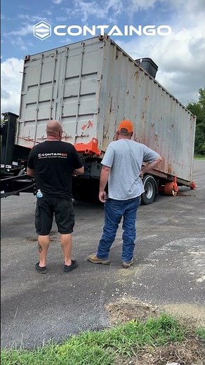 How to unload a container from a ContainGo Mobilizer Trailer #movingcontainers