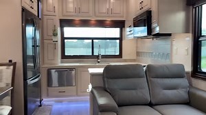 You've seen the layout, now take a look at the interior of the NEW '21 Mobile Suites 41RKDB - that's right, a rear-kitchen, bath and a half floor plan! ・Access to the half bath while traveling ・Full-width master bathroom ・Chef-inspired kitchen Are you loving the 41RKDB as much as we are?! Let us know! | DRV Luxury Suites
