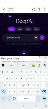using DeepAI website app