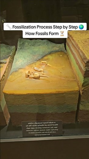 🦴 Fossilization Process Step by Step 🌍 | How Fossils Form ⏳ #engineering #shorts #fossilised