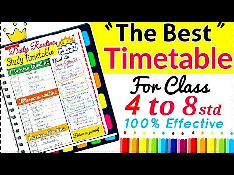 ✨Topper Student Timetable |The Best Time Table for class 4 to 8 | Online /offline class timetable🌟