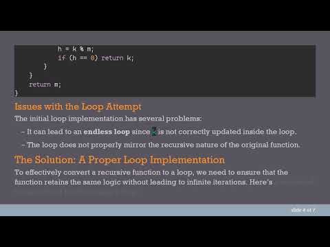 Converting Recursive Functions to Loops