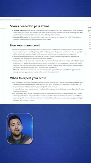 How are Multi-Part Questions Scored in Microsoft Exams?