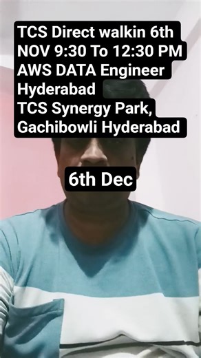 TCS Walk-In Drive | AWS Data Engineer with PySpark # Hyderabad | Airflow, Python, SQL Jobs