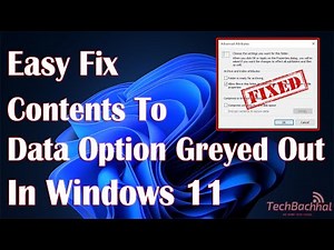 Encrypt Contents To Secure Data Option In Windows - How To Fix