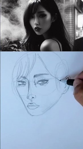 How to Draw a Female Face from a Photo #howtodraw #drawing #sketch #portraitdrawing