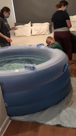 Getting birthing tub ready