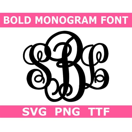 Interlocking Monogram Font SVG/PNG   TTF: Thick Font, Bold Fancy Monogram Font (instant Download) - Etsy