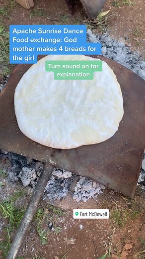 Apache Godmother Making Ash Bread for Goddaughter