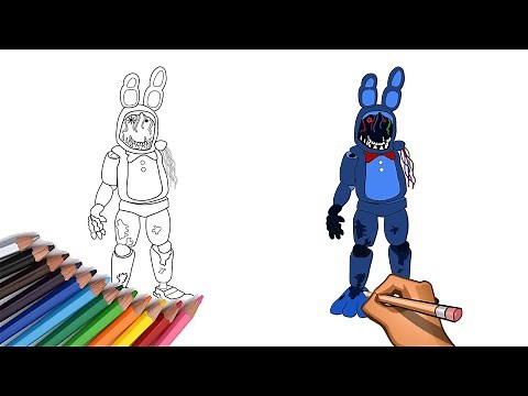 HOW TO DRAW WITHERED BONNIE FNAF
