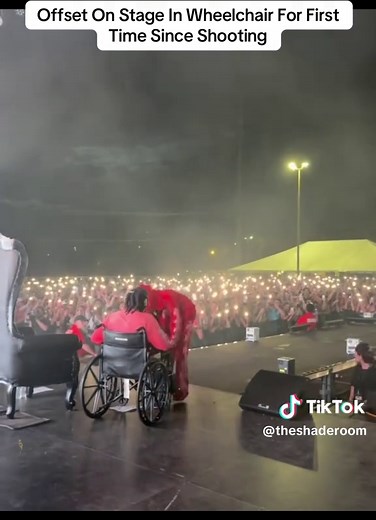 Offset Performs on Stage in Wheelchair Post-Shooting