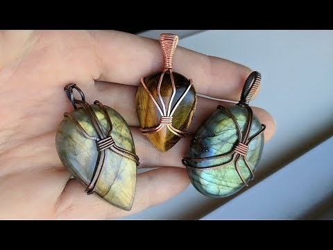 Wire Wrapped Cabochon Scarab Pendant Tutorial Demo DIY Unisex