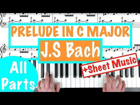 How to play PRELUDE IN C MAJOR by J.S Bach Piano Tutorial + Sheet Music