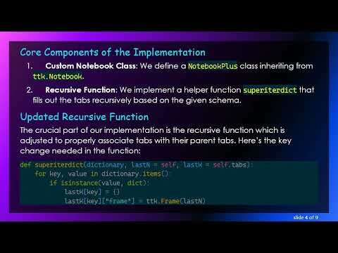Building a Recursive Tkinter Notebook with a Custom Widget