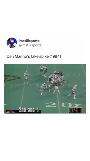@imstillsports on Instagram: "In 1994, Dan Marino pulled off a fake spike against the New York Jets, turning the bluff into a touchdown. The play remains one of the most famous trick moments in NFL history."