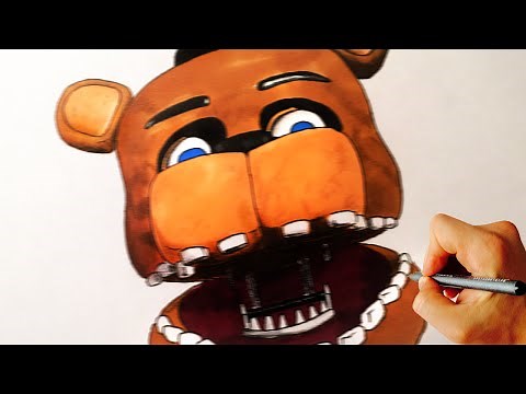 How to draw Freddy Fazbear jumpscare from Five Nights at Freddy's (FNaF) drawing lesson