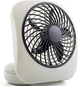 O2COOL Treva 5 Inch Battery Powered Fan Portable Desk Fan 2 Cooling Speeds with Compact Folding & Tilt Design Cubicle Accessories Small Portable (Grey)